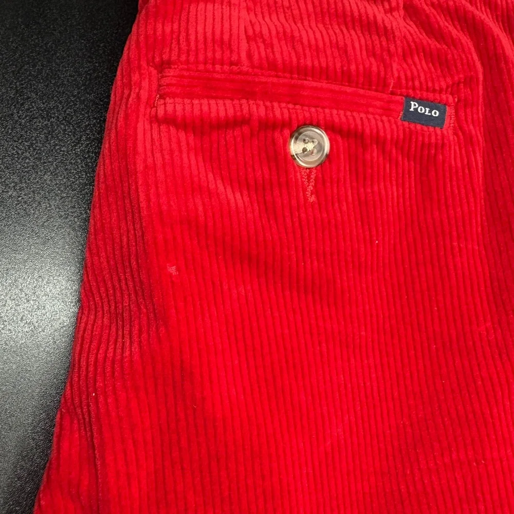 Polo‎ Ralph Lauren corduroy pants boys size 14 red Christmas festive - Picture 9 of 10